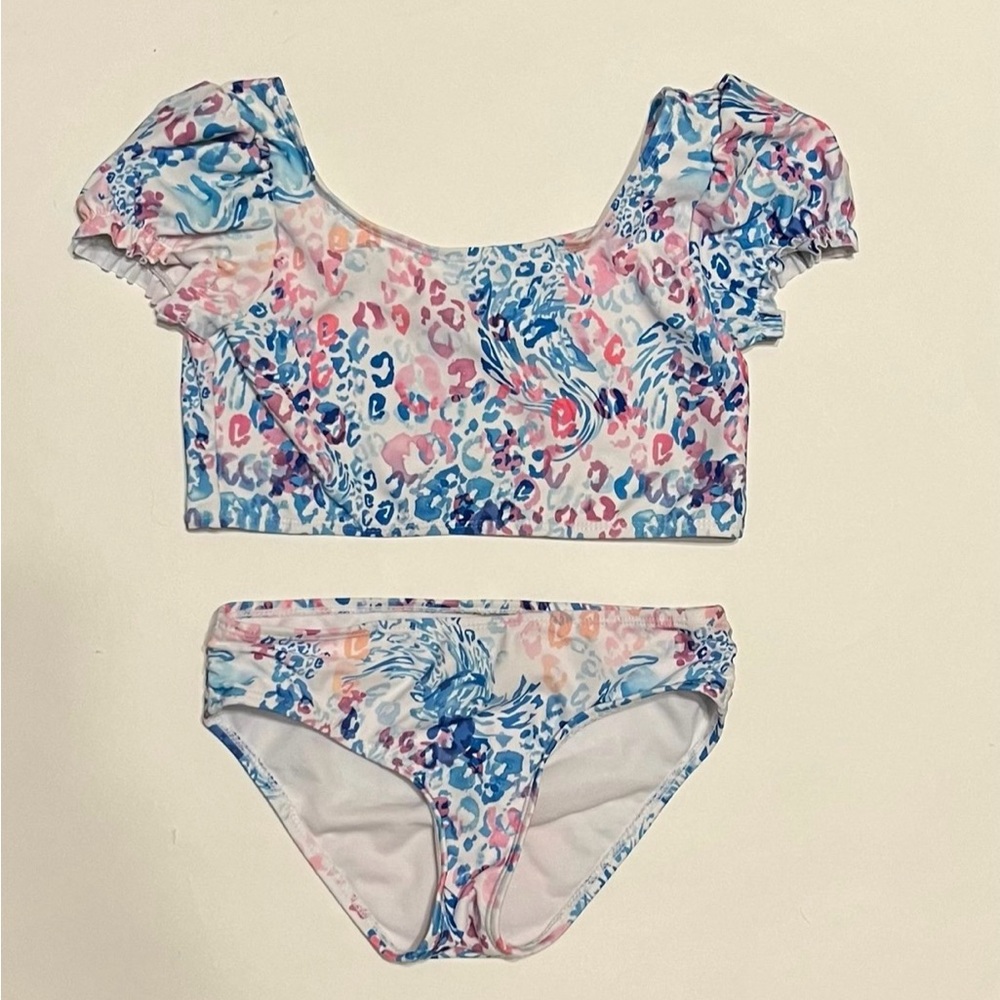 GIRL’S 2-PIECE CHEETAH PRINT SWIMSUIT, 7/8